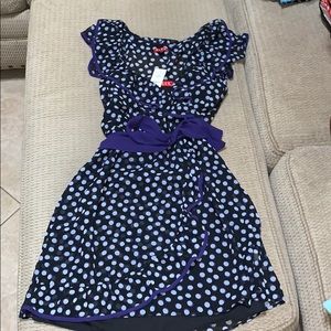 Women’s ruffled polka dot dress
